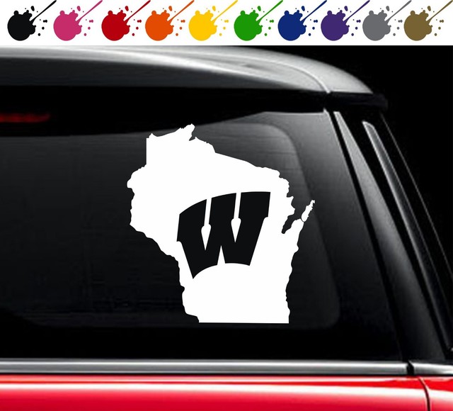 Wisconsin Badgers State Vinyl Decal Car Truck Window Sticker University