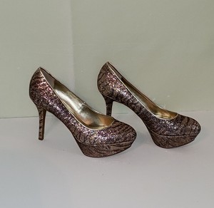 nine west gold glitter heels