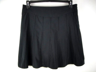 Jupe-short Noire Athleta Taille 10 - Sport Zippée Extensible En Poly/spandex - état Impeccable