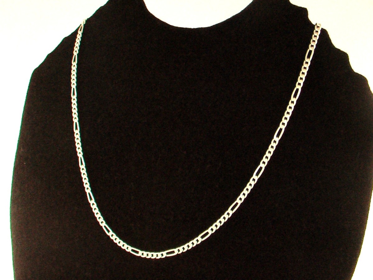 Taxco Mexico 925 Sterling Silver Figaro Chain Necklaces. Various 