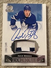2019-20 Upper Deck The Cup Adam Brooks RC RPA Rookie Patch Auto /249 #147