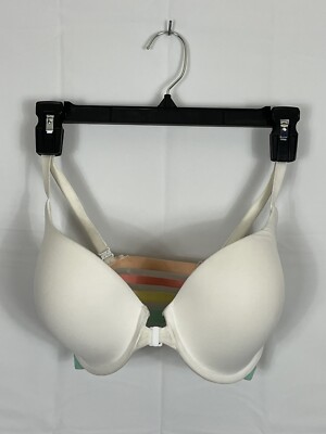 Victorias Secret Push-up Bra Full Coverage 32DDD Front Close Rainbow Back BN2