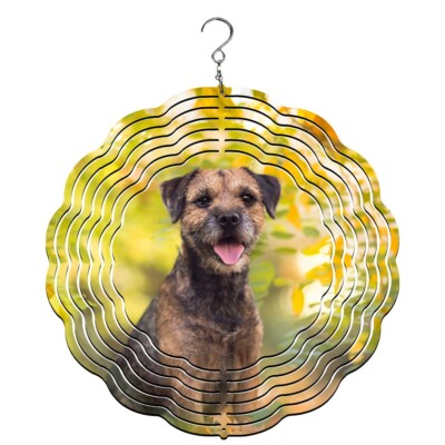 Border Terrier Dog Breed Wind Spinner, yard decoration, dog wind spinner