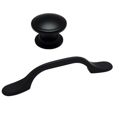 Cosmas 4702 & 9533 Series Flat Black Cabinet Pulls, Knobs & Hinges