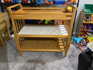 honey oak changing table