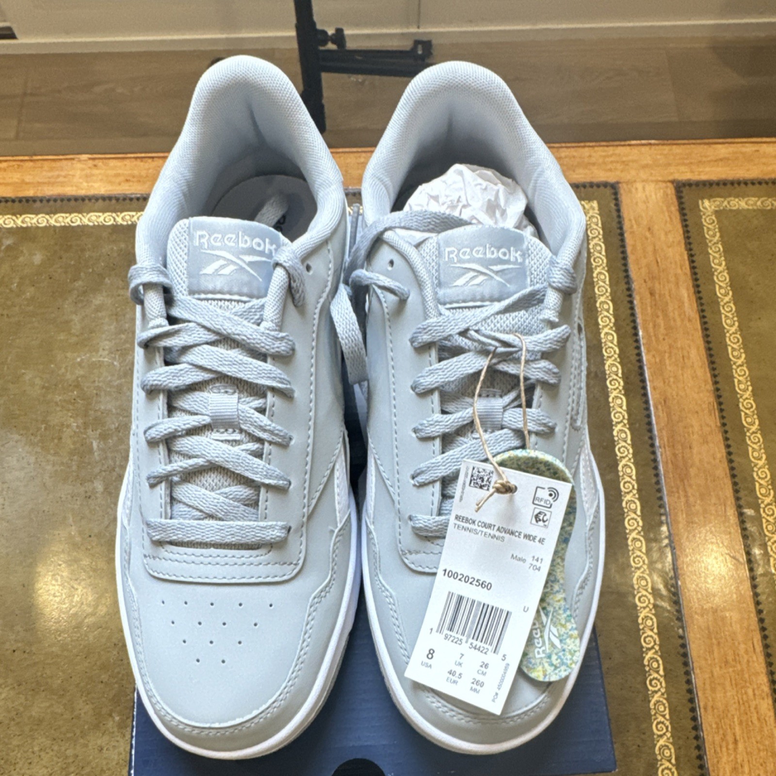 Reebok Court Advance Wide 4E Gray White X-Wide Low Top 100202560 Sneakers thumbnail 3