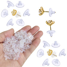 Large Silicone Soft Rubber Earring Backs Replacement Stopper Earnut Pads  10mm