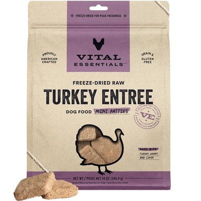 Freeze Dried Dog Food, Raw Turkey Mini Patties | Complete Meal or Topper | Hi...