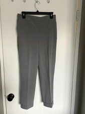 Women Gray Dress Pants Slim Fit Ankle Length Work Office Career Trousers Size 6