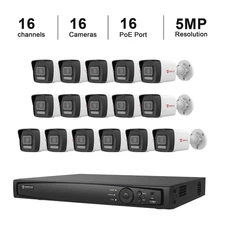ANPVIZ 16CH 12MP NVR Security System, Plug & Play 8x 5MP Outdoor Cam Color Night