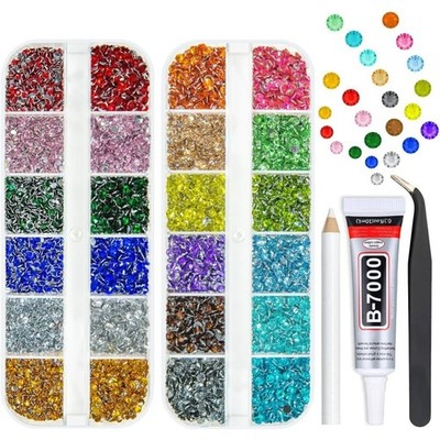 2mm 3mm Crystal Resin Rhinestones Flatback Non-Hotfix Gems Rainbow Colors for