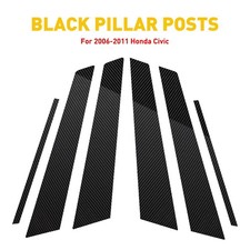 Window Pillar Posts Carbon Fiber Door Cover Trims For Honda Civic Sedan 2006-11 Window Pillar Posts Carbon Fiber Door Cover Trims For Honda Civic Sedan 2006-11
