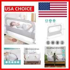 47" Adjustable Toddler Bed Guard - Quiet Swing Down Feature for Peaceful Nights