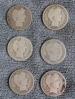 Lot of 6 circulated Barber Halves - various dates from 1899 to 1915