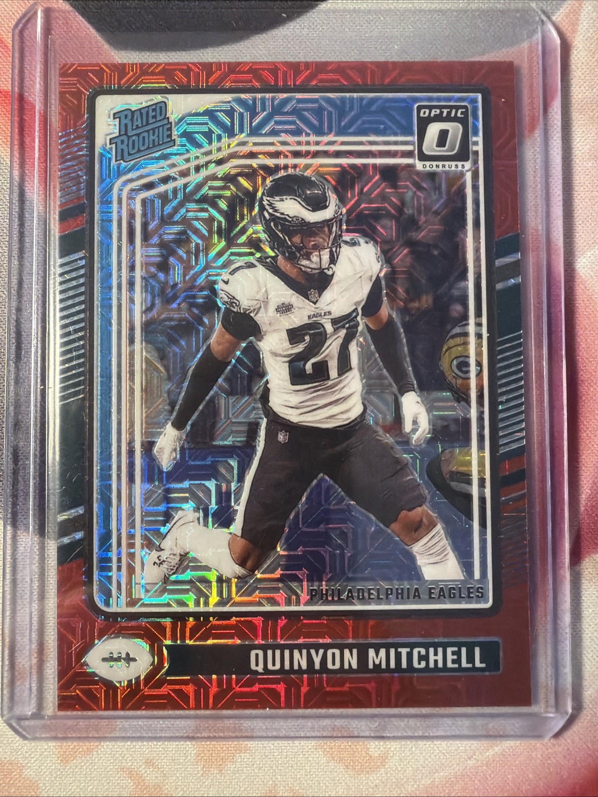2024 Donruss Optic Quinyon Mitchell Red Mojo Rated Rookie #282 Eagles