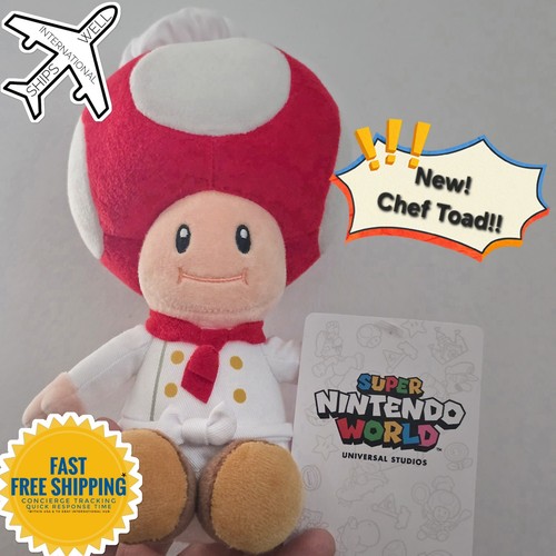 Super Nintendo World Super Mario Chef Toad Plush 10” Universal Studios ...