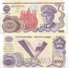 Gabris Fantasy Jugoslawien 1000 Dinars 2015 Josip Broz Tito ABGESAGTES Schild