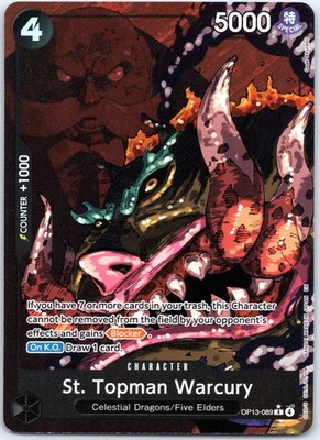 St. Topman Warcury (Alternate Art) OP13-089 Carrying On His Will - NM Foil