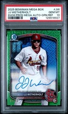 2025 Bowman JJ Wetherholt Rookie Mega Green Refractor Auto PSA 10 Gem Mint pop 5