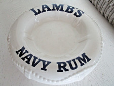 Vintage 1970s Life Preserver Shaped Lambs Navy Rum Advertising Ashtray