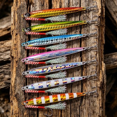 7 Stück Super Slim SSZ Metal Casting Jigs 60G 40G 30G 20G 10G Shore Drag Cast      