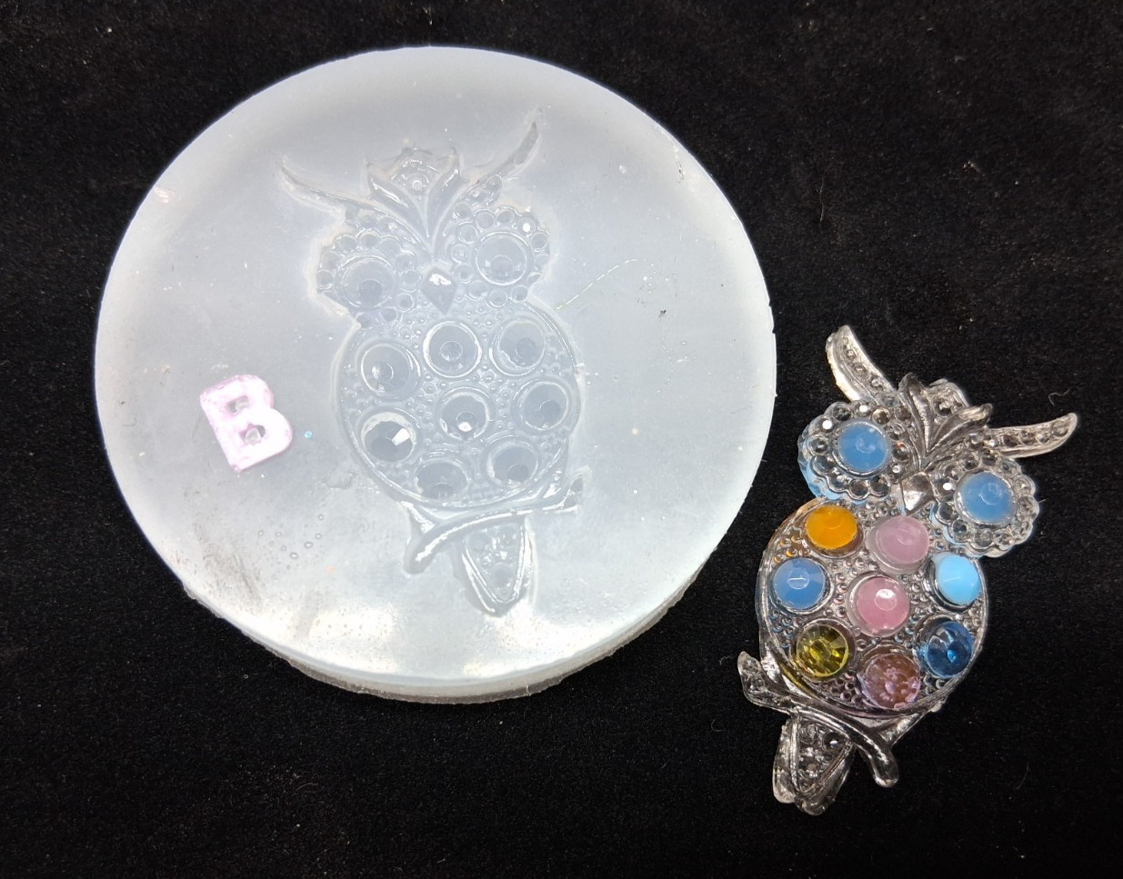 Handmade owl diamond pendant B mold-MOLD ONLY-