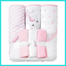 Baby Towels and Wash Cloths Set - Hooded Towels, Face Towels, Burp Cloths or ...