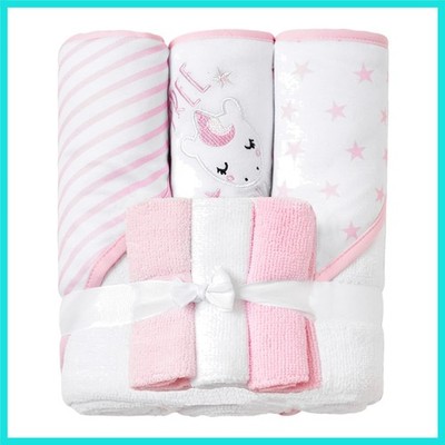 Baby Towels and Wash Cloths Set - Hooded Towels, Face Towels, Burp Cloths or ...