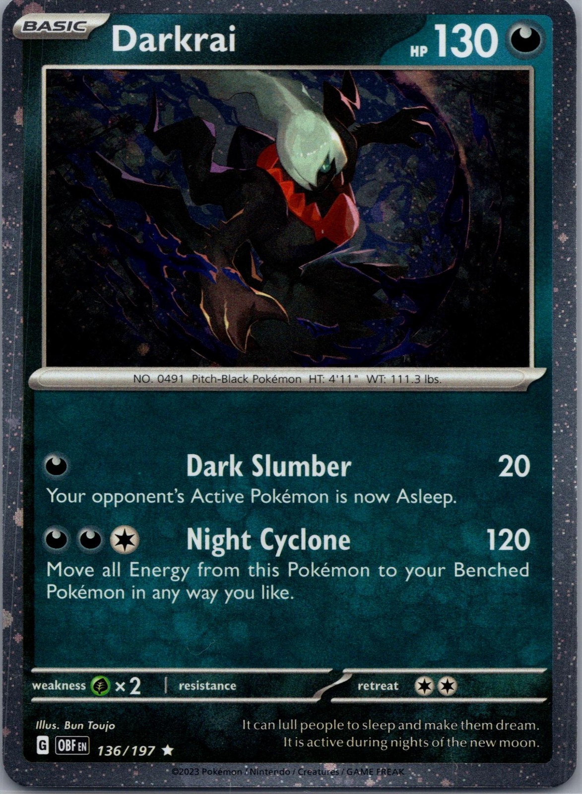 Darkrai (Cosmos Holo) 136/197 Holo Miscellaneous Cards & Products Pokemon NM