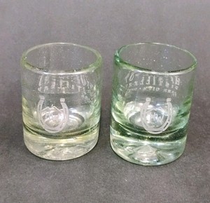 Pair High West Distillery Park City UT Hand Blown Glass Heavy Whiskey Cups Shots