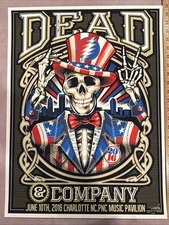 Dead & Company Poster, Charlotte, NC, June 10, 2016 (24” x 18”) Mark Sgarbossa