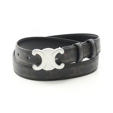 CELINE medium triomphe Belt 45AKA2ACO38SI80 leather PVC Black Brown NEW Women 80