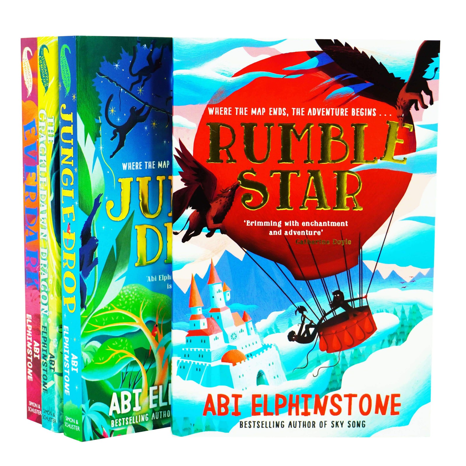 Simon & Schuster The Unmapped Chronicles 4 Book Set Rumblestar, Jungledrop, The Crackledawn Dragon, Everdark - Image 9