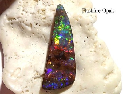 9,3ct.  GEM  BOULDER OPAL BRILLIANT ROT-GOLD  GRÜN-BLAU   FLASHFIRE-OPALS
