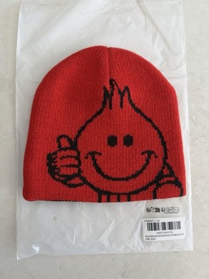Palace SS26 World Industries Reverso Nein Cuff Beanie Fire Red