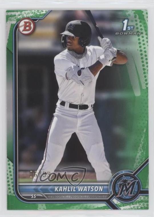 2022 Bowman Prospects Green Pattern Border 6/99 Kahlil Watson #BP-3 0m4r