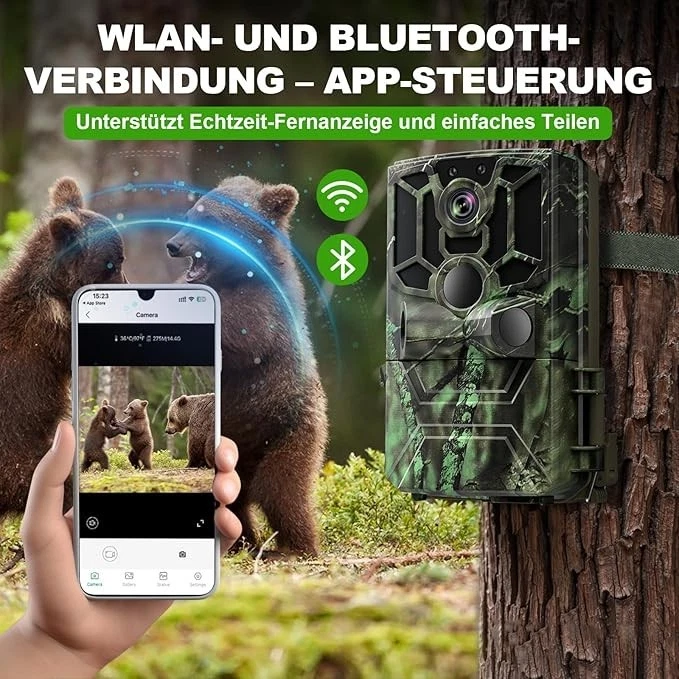 Wildlife Camera with Cell Phone Transmission App 5K Video 60MP Full HD WiFi Bluetooth - Image 4 of 4