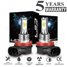 2PCS H11 LED Headlight Bulbs Light Kits Low Beam 6000K Super Bright White