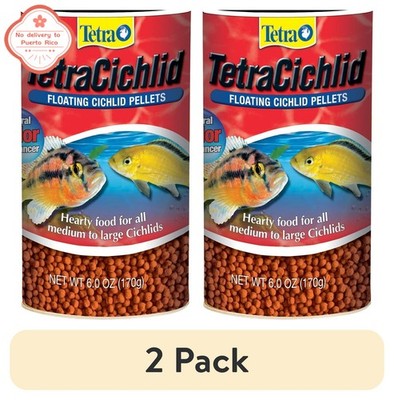 Tetra Cichlid Floating Pellets 6oz | Nutritionally Balanced | Fish Food(2 Pack) 