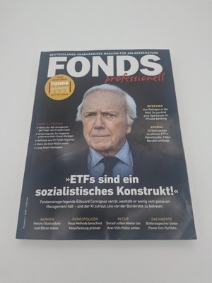 Zeitschrift FONDS professionell 04/2025  ETF`s Carmignac Fondspolicen Sachwerte