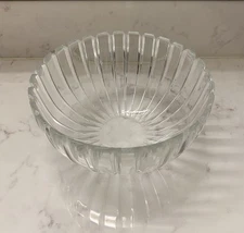 Tiffany and Co Josef Riedel Cut Ribbed Scalloped Vide Poche Glass Bowl 6.25"