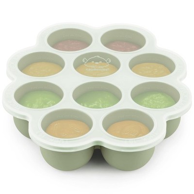 Silicone Food Freezer Trays W/ Lid 2oz x 10 Pods Baby Food Storage Containers