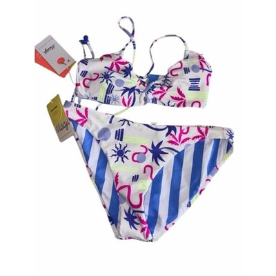 Maaji Reversible Bikini Set Venice Beach Kelly Loop Triangle NEW L Anthropologie