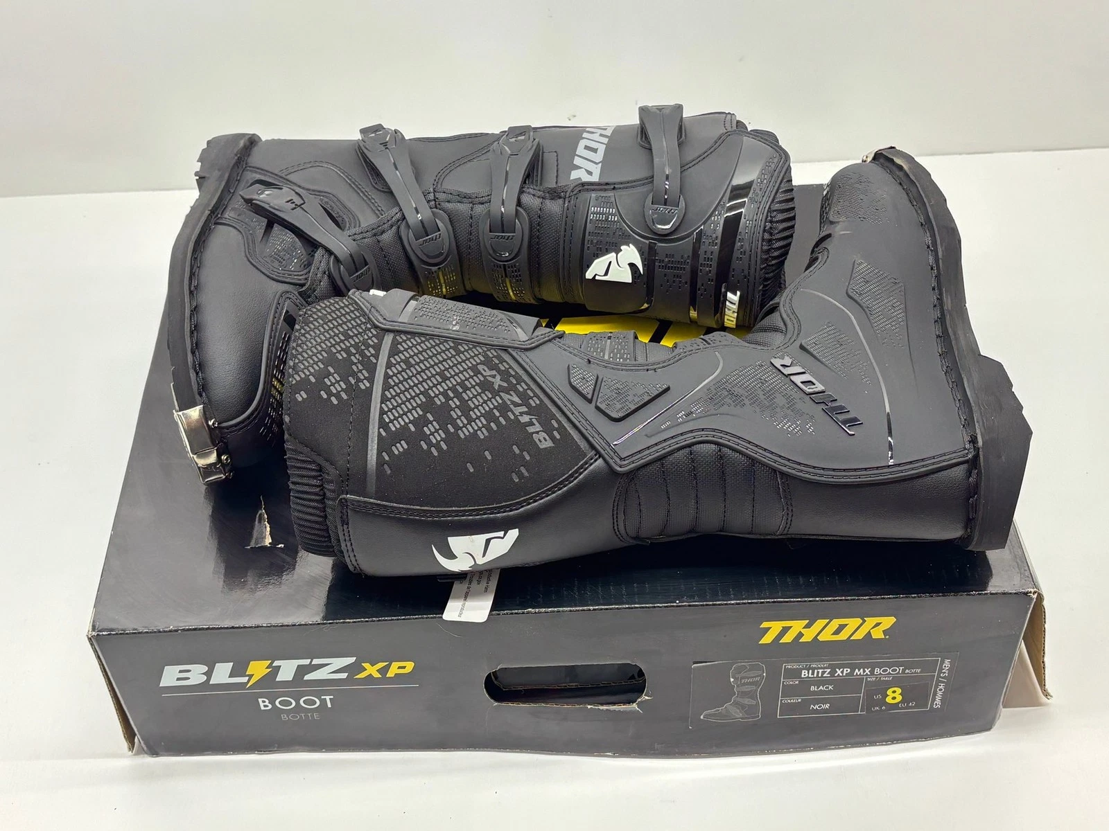 New Thor Men's Riding Boots Size 8 Black Footwear Protection Gear Motocross MX