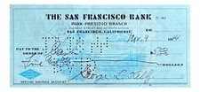 George Kelly New York Giants Signed November 9 1944  Bank Check BAS