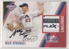 2018 USA Baseball Stars & Stripes Laundry Tag 4/8 Nick Sprengel Patch Auto a8r