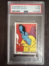 1973 Panini OK VIP HUMPHREY BOGART #84 FIGURINE Sticker PSA 4