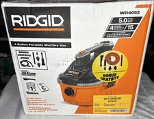 RIDGID 4 Gallon 5.0 Peak HP Portable Shop Vac Wet Dry Vacuum with Fine Dust Filt