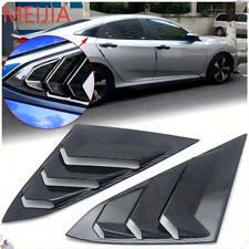 Quarter Window Louver Cover For Honda Civic 2016-2021 ABS Rear Side Carbon Fiber