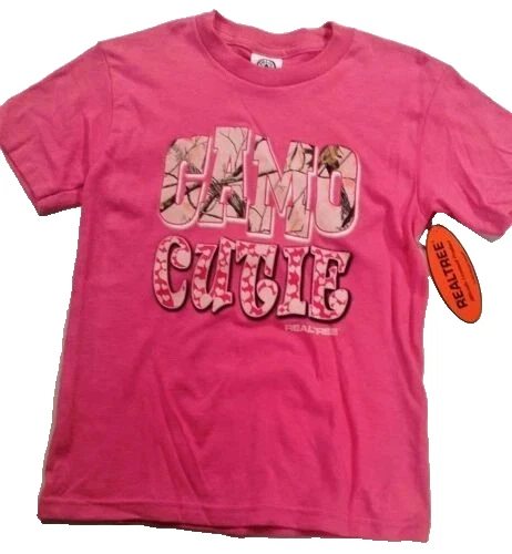 Realtree APC T-Shirt Medium Black Pink Logo Hunting Tee